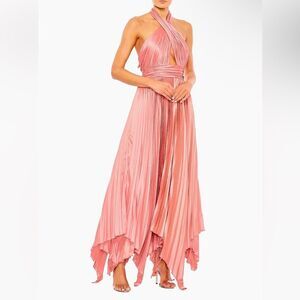 Mac Duggal Pink 11302
Pleated Halter Neck Asymmetrical Hem Gown Maxi Dress 8